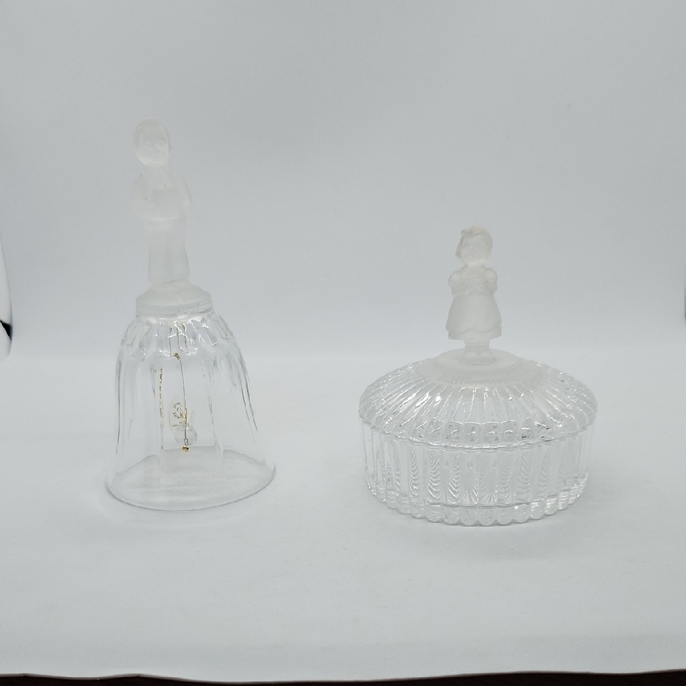 Avon Hummel Lead Crystal Box And Bell